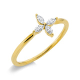 Ring 18 kt GG, 4 Nav. 0,15 ct, TW-si