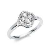 Ring 18 kt WG, 4 Brill. 0,20 ct, TW-si, 25 Brill. 0,10 ct, TW-si