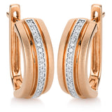 Creolen 14 kt RG, mattiert + poliert, 42 Dia. 0,10 ct, W-si