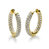 Creolen 18 kt GG, 128 Brill. 2,54 ct, TW-vsi/si