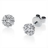 Ohrstecker 18 kt WG, 2 Brill. 0,11 ct, TW-si, 12 Brill. 0,42 ct, TW-si