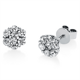 Ohrstecker 14 kt WG, 2 Brill. 0,28 ct, TW-si, 12 Brill. 0,77 ct, TW-si