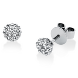 Ohrstecker 950 Pt Platin, 12 Brill. 0,26 ct, TW-si, 2 Brill. 0,08 ct, TW-si