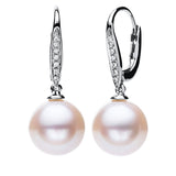 Ohrschmuck 18 kt WG, 14 Brill. 0,07 ct, W-si, 2 SW weiß 11 mm