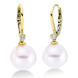 Ohrschmuck 18 kt GG, 2 Brill. 0,09 ct, W-si, 2 SW weiß 9,5 mm