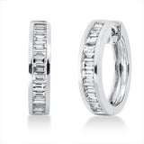Creolen 18 kt WG, 28 Trap. 1,25 ct, TW-vsi