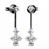 Ohrschmuck 18 kt WG, 6 Tropfen 0,94 ct, TW-vsi, 4 Brill. 0,44 ct, TW-vsi