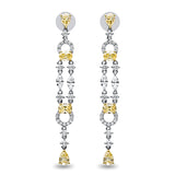 Ohrschmuck 18 kt WG+GG, 4 Nav. 0,75 ct, TW-vsi/si, 46 Brill. 1,14 ct, TW-vsi/si, 8 Brill. 3,17 ct, gelb
