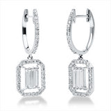 Ohrschmuck 18 kt WG, 6 Trap. 0,37 ct, TW-si, 78 Brill. 0,29 ct, TW-si