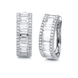 Creolen 18 kt WG, 20 Bag. 1,94 ct, TW-si, 68 Brill. 0,42 ct, TW-si