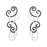 Ohrschmuck 18 kt WG, Fassung schwarz rhodiniert, 136 Brill. 4,18 ct, TW-si, 162 Brill. 5,72 ct, schwarz