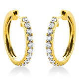 Creolen 18 kt GG, 22 Brill. 0,89 ct, TW-si