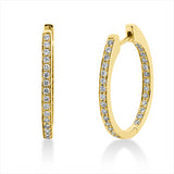 Creolen 18 kt GG, 60 Brill. 0,42 ct, TW-si