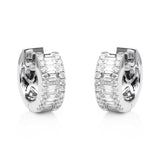 Creolen 18 kt WG, 20 Trap. 0,49 ct, TW-si, 40 Brill. 0,35 ct, TW-si