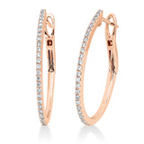 Creolen 18 kt RG, 50 Brill. 0,28 ct, TW-si