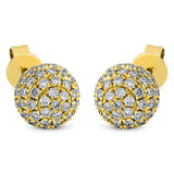 Ohrstecker 18 kt GG, 128 Brill. 0,93 ct, TW-si