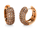 Creolen 18 kt RG, 98 Brill. 2,81 ct, braun