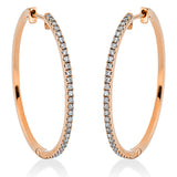 Creolen 18 kt RG, 58 Brill. 0,37 ct, TW-si