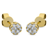 Ohrstecker 18 kt GG, 8 Brill. 0,06 ct, TW-si, 10 Brill. 0,30 ct, TW-si