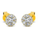 Ohrstecker 18 kt GG, 12 Brill. 0,54 ct, TW-si, 2 Brill. 0,22 ct, TW-si, 12 Brill. 0,08 ct, TW-si