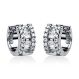 Creolen 18 kt WG, 14 Trap. 0,50 ct, TW-si, 28 Brill. 0,37 ct, TW-si