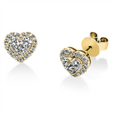 Ohrstecker 14 kt GG, 2 Brill. 0,06 ct, TW-si, 4 Brill. 0,23 ct, TW-si, 38 Brill. 0,23 ct, TW-si