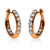Creolen 18 kt RG, 16 Brill. 0,75 ct, TW-vsi