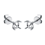 Ohrstecker 18 kt WG, Leerfassung für 2x Brill. 0,40 ct 4,8 mm