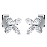 Ohrstecker 18 kt WG, 8 Nav. 0,90 ct, TW-si