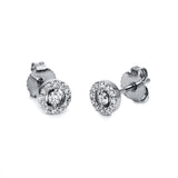 Ohrstecker 18 kt WG, 26 Brill. 0,21 ct, TW-si