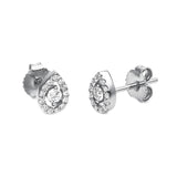 Ohrstecker 18 kt WG, 28 Brill. 0,20 ct, TW-si