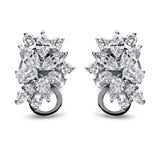 Ohrstecker 18 kt WG, 2 Tropfen 0,30 ct, TW-vsi/si, 8 Brill. 0,38 ct, TW-vsi/si, 4 Oval 0,59 ct, TW-vsi/si, 8 Nav. 1,24 ct, TW-vsi/si