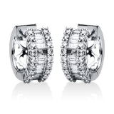Creolen 18 kt WG, 24 Bag. 0,74 ct, TW-vsi/si, 36 Brill. 0,76 ct, TW-vsi/si