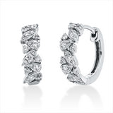 Creolen 18 kt WG, 18 Brill. 0,06 ct, TW-si, 24 Brill. 0,39 ct, TW-si