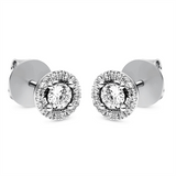 Ohrstecker 18 kt WG, 38 Brill. 0,30 ct, TW-si