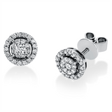 Ohrstecker 950 Pt Platin, 2 Brill. 0,10 ct, TW-si, 50 Brill. 0,28 ct, TW-si