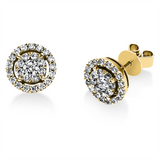 Ohrstecker 14 kt GG, 2 Brill. 0,20 ct, TW-si, 50 Brill. 0,62 ct, TW-si