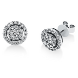Ohrstecker 14 kt WG, 2 Brill. 0,21 ct, TW-si, 50 Brill. 0,62 ct, TW-si