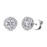Ohrstecker 18 kt WG, 2 Brill. 0,50 ct, TW-si, 16 Brill. 0,51 ct, TW-si