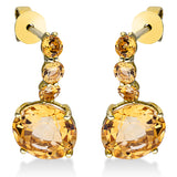 Ohrschmuck 18 kt GG, 2 Citrin 5,10 ct gelb, 6 Citrin 0,60 ct gelb