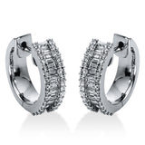 Creolen 18 kt WG, 60 Brill. 0,37 ct, TW-si, 24 Trap. 0,59 ct, TW-si