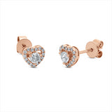 Ohrstecker 18 kt RG, 2 Brill. 0,18 ct, TW-si, 30 Brill. 0,13 ct, TW-si