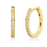 Creolen 18 kt GG, 24 Brill. 0,15 ct, TW-si
