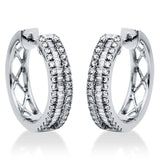 Creolen 18 kt WG, 57 Bag. 0,26 ct, TW-si, 64 Brill. 0,53 ct, TW-si
