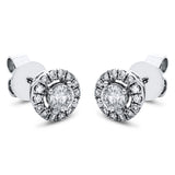 Ohrstecker 18 kt WG, 2 Brill. 0,66 ct, TW-si, 28 Brill. 0,33 ct, TW-si