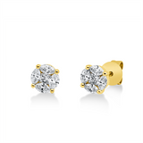Ohrstecker 18 kt GG, 2 Princ. 0,08 ct, TW-si, 8 Nav. 0,39 ct, TW-si