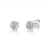 Ohrstecker 18 kt WG, 2 Princ. 0,09 ct, TW-si, 8 Nav. 0,39 ct, TW-si