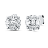 Ohrstecker 18 kt WG, 2 Princ. 0,28 ct, TW-si, 8 Nav. 0,75 ct, TW-si
