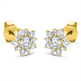 Ohrstecker 14 kt GG, 10 Brill. 0,14 ct, TW-si, 10 Brill. 0,41 ct, TW-si, 2 Brill. 0,50 ct, TW-si