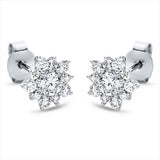 Ohrstecker 18 kt WG, 2 Brill. 0,49 ct, TW-si, 20 Brill. 0,55 ct, TW-si